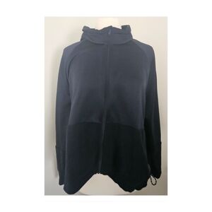 Adidas Navy Blue Mixed Media Zippered Jacket 3X